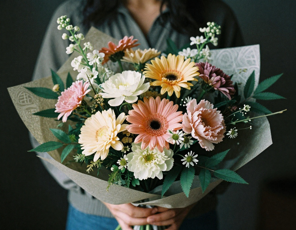 Custom bouquet design with seasonal flowers