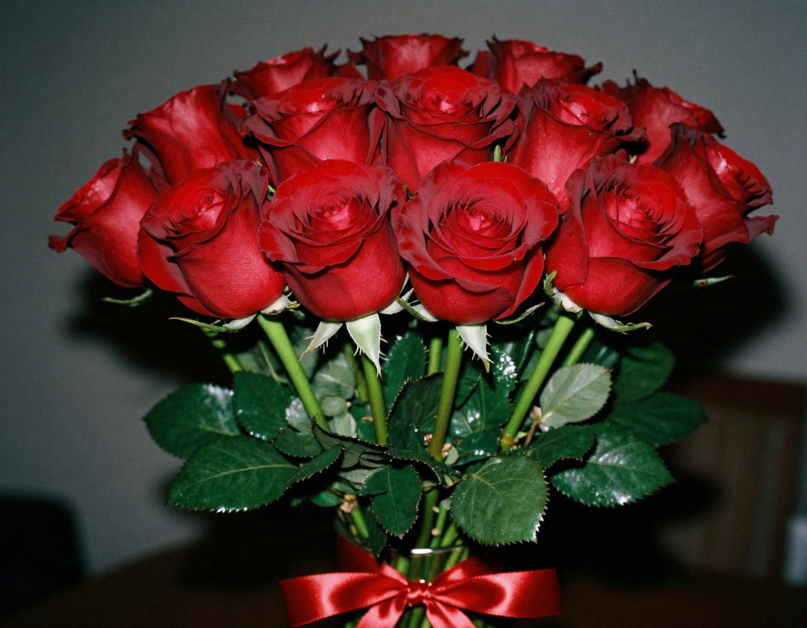 Romantic red rose bouquet arrangement